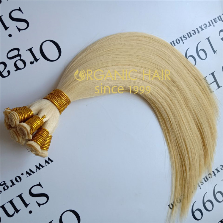 Customized pure remy human hand tied weft,10 pieces A74